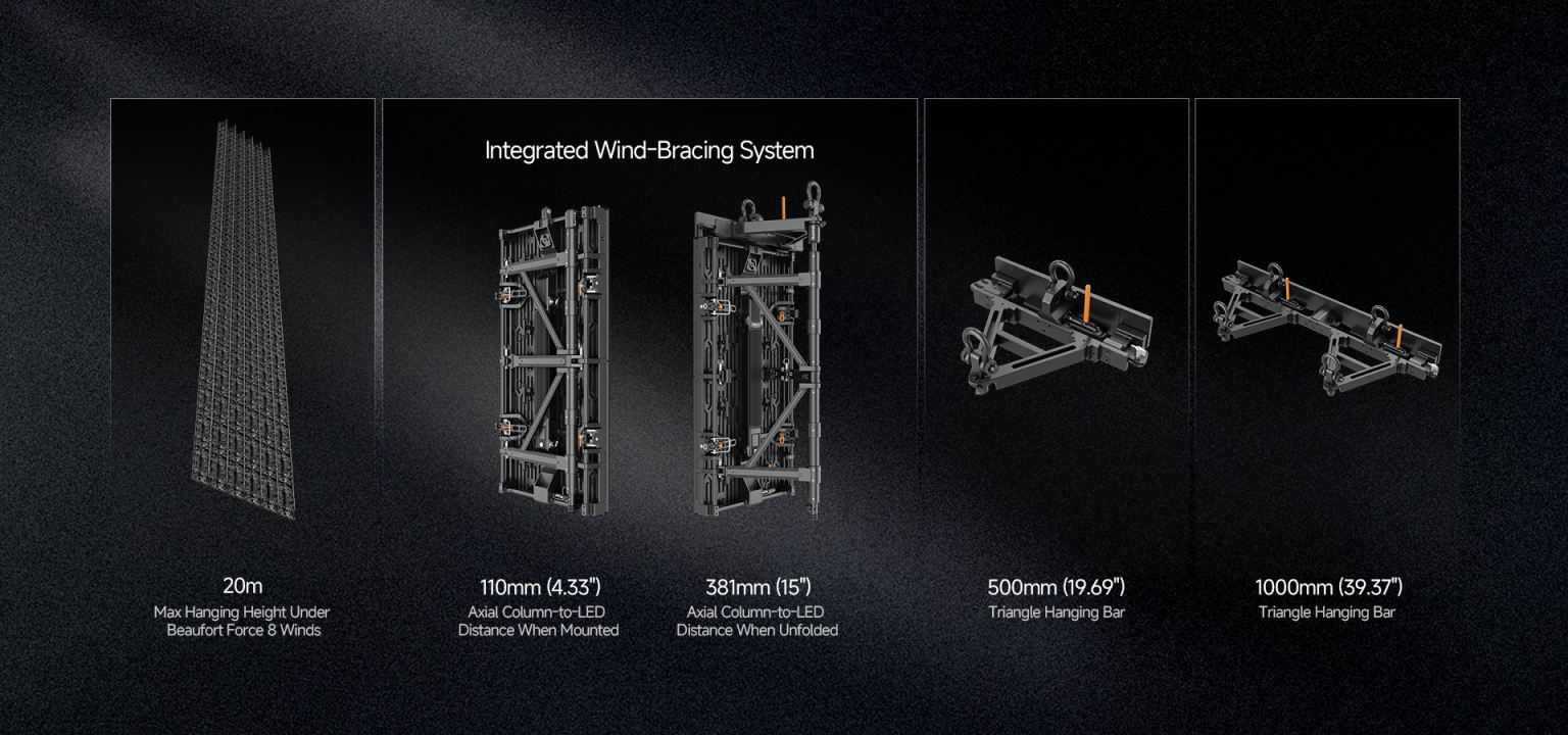 Secure Outdoor Installation with Wind-Bracing System